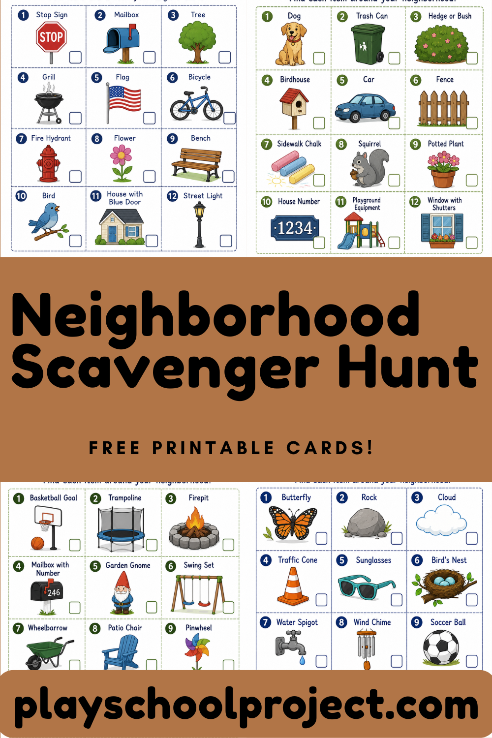 Neighborhood Scavenger Hunt for Kids: Free Printable